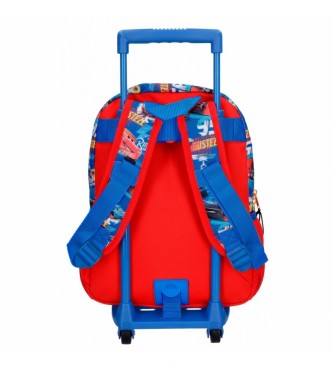 Joumma Bags Carros Rusteze Lightyear 32cm Carros mochila com trolley vermelho, azul
