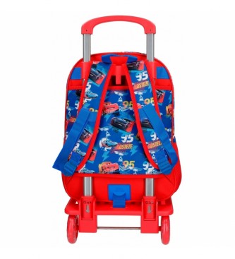 Joumma Bags Cars Rusteze Lightyear Rusteze Lightyear 40cm schoolrugzak met trolley rood, blauw