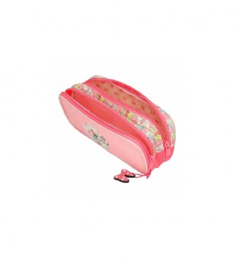 Joumma Bags Minnie Bloemetjes roze etui -23x9x7cm