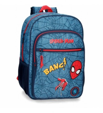 Joumma Bags Spiderman Denim fleksibel skolerygsk bl 