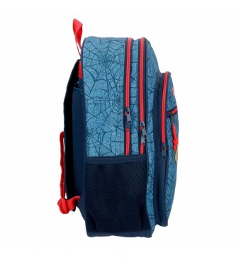 Joumma Bags Mochila da Escola Spiderman Denim 42cm Dois compartimentos azul