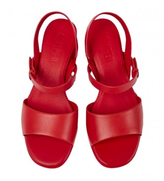 Camper Sandlias de couro vermelho Katie -Altura: 5,1cm
