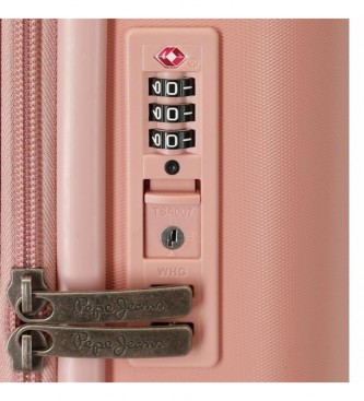 Pepe Jeans Maleta de cabina Chest rosa claro  expandible rígida 55cm rosa
