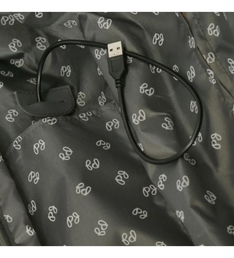 Pepe Jeans Handgepckkoffer Highlight Black Expandable Hartschalenkoffer 55cm schwarz