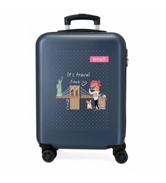 Enso Valise cabine Travel Time bleue -38x55x20cm