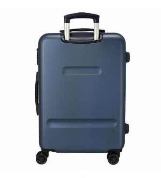 Movom Valise moyenne Movom Give yourself time rigide 65cm bleu denim