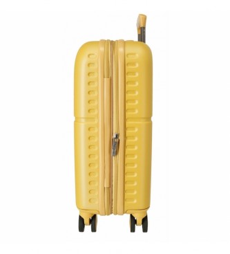 Pepe Jeans Cabin size suitcase Chest expandable rigid 55cm yellow