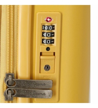 Pepe Jeans Valise cabine Coffre extensible rigide 55cm jaune
