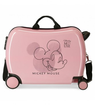 Disney Valigia per bambini Mickey Outline 2 ruote multidirezionali rosa