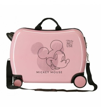Disney Maleta infantil Mickey Outline 2 ruedas multidireccionales rosa
