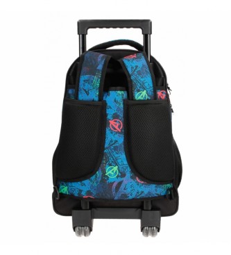 Joumma Bags Marvel on the Warpath two wheeled backpack dois compartimentos