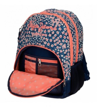 Pepe Jeans Leslie backpack two compartments with trolley blue -32x44x22cm