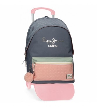 Pepe Jeans Pepe JeansLaila two-compartment computer backpack with blue trolley