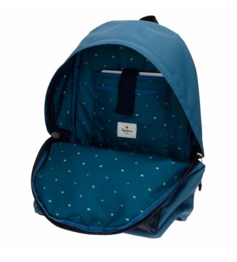 Pepe Jeans Duncan 44cm backpack adaptable to trolley blue