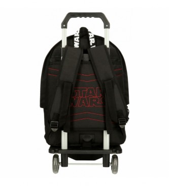 Joumma Bags Star Wars Space Mission Mochila escolar de 44cm com suporte de computador com carrinho preto