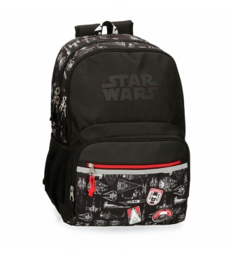 Joumma Bags Star Wars Space mission dwukomorowy plecak szkolny czarny