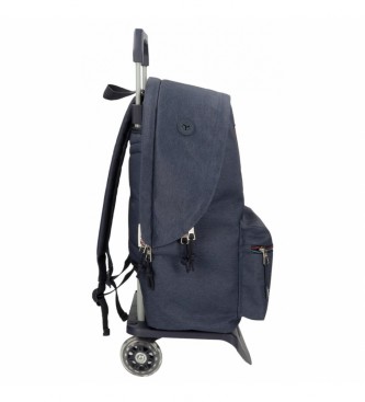 Pepe Jeans Pepe JeansAidan two-compartment computer backpack with blue trolley