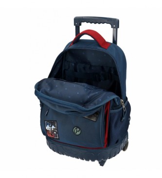 Pepe Jeans Pepe Jeans Chest 2R Wheeled Backpack -33x44x21cm- Bleu, Rouge