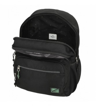 Pepe Jeans Pepe Jeans Davis 44cm backpack with trolley two compartments black