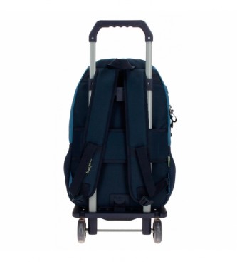 Pepe Jeans Pepe Jeans Duncan backpack with trolley two compartments blue
