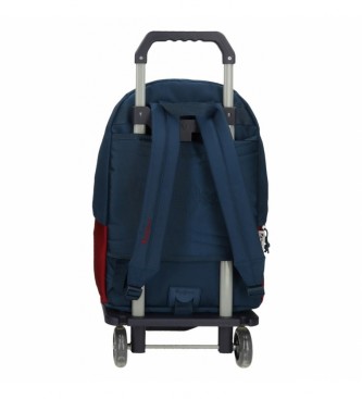 Pepe Jeans Sac  dos Pepe Jeans Chest 44cm avec trolley bleu, rouge
