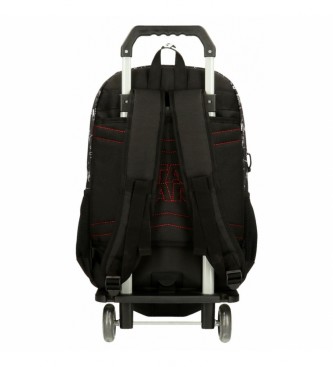 Joumma Bags Star Wars Space mission Dwukomorowy plecak szkolny z wózkiem czarny