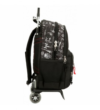 Joumma Bags Star Wars Space mission Dwukomorowy plecak szkolny z wózkiem czarny