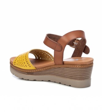 Xti Sandals 042234 yellow - Height 6 cm wedge