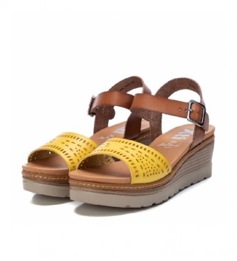 Xti Sandals 042234 yellow - Height 6 cm wedge