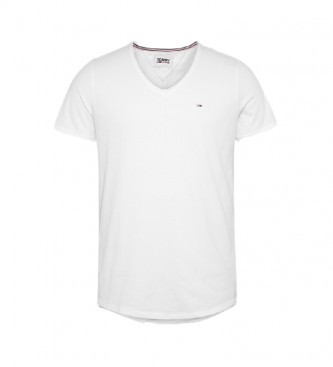 Tommy Jeans Camiseta TJM Slim Jaspe V Neck blanco