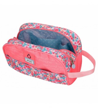 Enso Toilet Bag Together Growing Adaptable Double Compartment pink