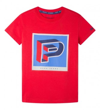 Pepe Jeans T-shirt Caiken vermelha