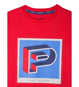 Pepe Jeans T-shirt Caiken vermelha