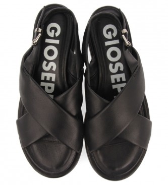 Gioseppo Black Heffin leather sandals -Height: 4.5 cm