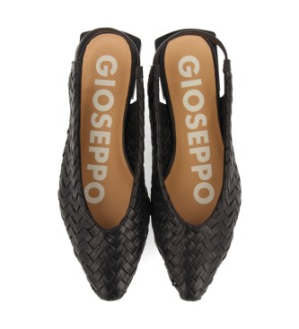 Gioseppo Black braided leather ballerinas