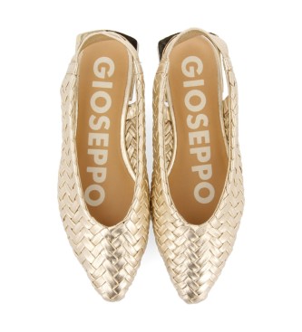 Gioseppo Golden braided leather ballerina pumps