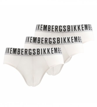 Bikkembergs Pack of 3 white logo briefs