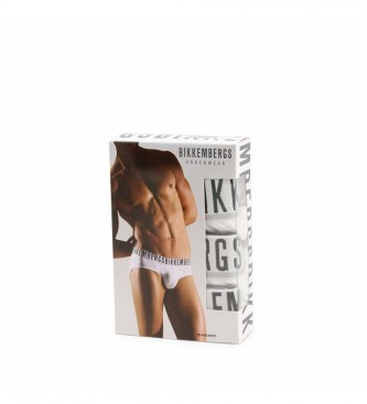 Bikkembergs Pack de 3 slips logo blanco