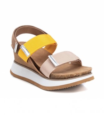 Xti Sandals 044805 multicolor, brown -Height 7cm wedge 