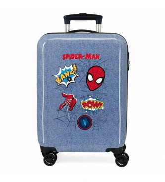 Joumma Bags Kajuit maat koffer Spiderman Denim star 55cm blauw
