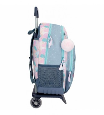 Movom Give yourself time school backpack with blue trolley