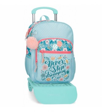 Movom Never Stop Dreaming 38cm backpack with blue trolley