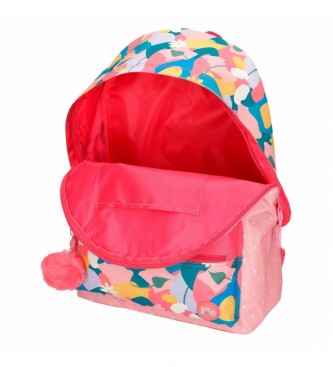 Roll Road Roll Road Precious Flower Backpack with trolley -32x44x17,5cm- Pink