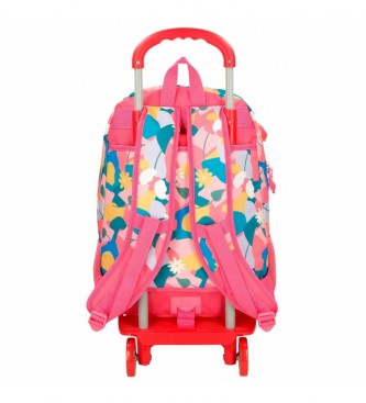 Roll Road Roll Road Precious Flower sac  dos scolaire avec trolley rose -32x44x22cm