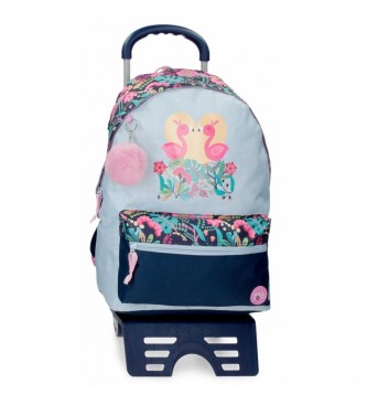 Roll Road Pelican Love Roll Road Backpack with trolley -32x44x17,5cm- Blue