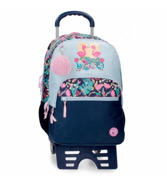 Roll Road Roll Road Pelican Love school backpack with trolley blue - 32x44x22cm