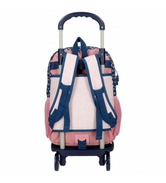 Roll Road Roll Road One World School Backpack com Trolley pink
