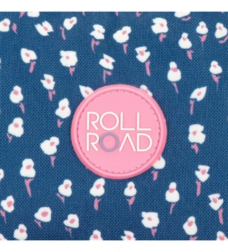 Roll Road Dwukomorowy plecak szkolny Roll Road One World z wózkiem w kolorze różowym