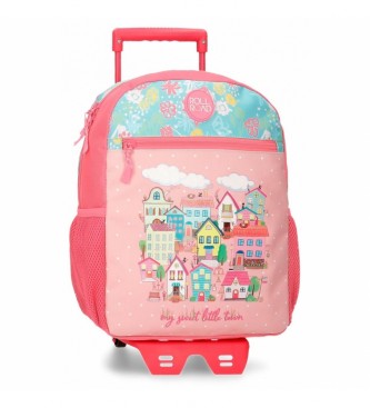 Roll Road Roll Road My little town preschool backpack with trolley pink