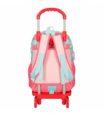 Roll Road 40cm School Backpack with Trolley Roll Road My little Town pink